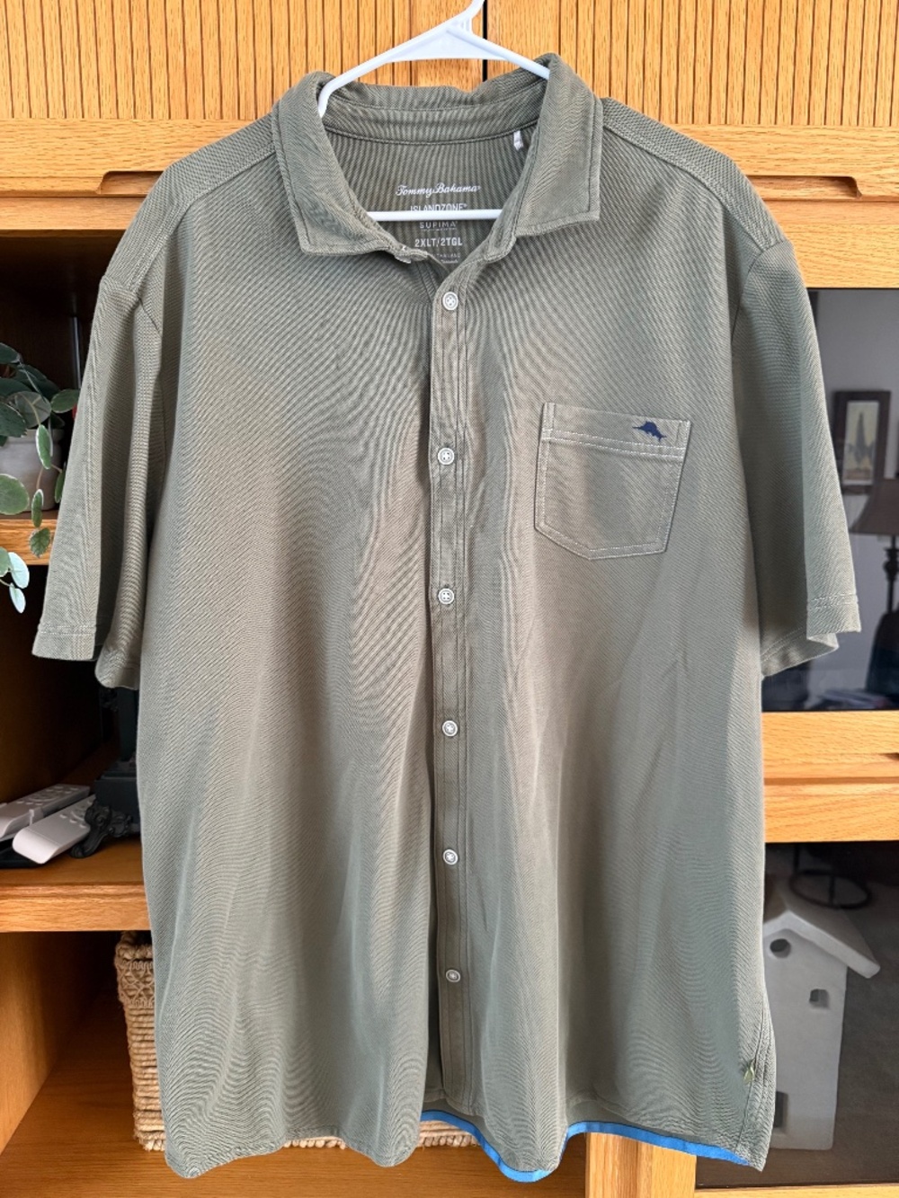 Men's Tommy Bahama Emfielder IslandZone Button Up Shirt, Light Sage Green 2XLT